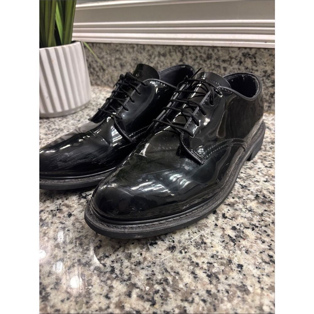 Vibram Black Patent Leather Derby Dress Shoes